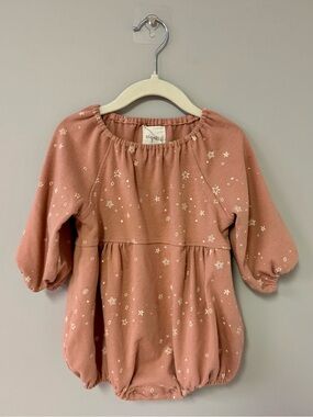 Dusty Rose Star Print Baby Dress by Vignette
